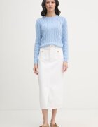 U.S. Polo Assn. пуловер дамски от памук CREW NECK CABLE син WUP0398