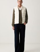 U.S. Polo Assn. пуловер дамски от памук V-NECK CABLE кафяв WUP0397