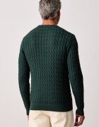 U.S. Polo Assn. пуловер мъжки от памук CLASSIC COTTON CABLE KNIT CREW зелен MUP5410