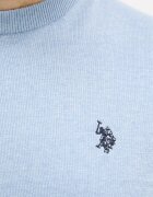 U.S. Polo Assn. пуловер мъжки от памук DHM KNIT син MUP4551