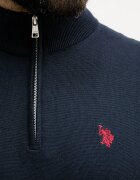 U.S. Polo Assn. пуловер мъжки памучен 1/4 ZIP NECK тъмносин MUP3938