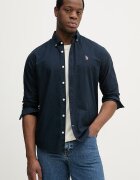 U.S. Polo Assn. риза мъжка от памук PEACHED OXFORD LS тъмносиня MUP3247