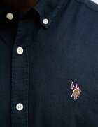 U.S. Polo Assn. риза мъжка от памук PEACHED OXFORD LS тъмносиня MUP3247