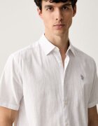 U.S. Polo Assn. риза мъжка с добавен лен LINEN BLEND SS бяла MUP3254