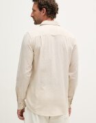 U.S. Polo Assn. Сафари риза мъжка с лен LINEN BLEND LS бежова с изчистена шарка MUP3248