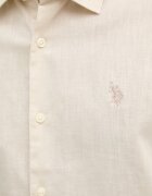 U.S. Polo Assn. сафари риза мъжка с лен LINEN BLEND SS бежова MUP3254-J54
