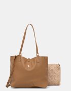 U.S. Polo Assn. шопинг чанта дамска от имитация на кожа Malibu кафява BEUM08707WVP