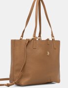 U.S. Polo Assn. шопинг чанта дамска от имитация на кожа Malibu кафява BEUM08707WVP