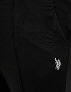 U.S. Polo Assn. спортен панталон мъжки с памук INTERLOCK PINTUCK JOGGER черен със стандартна талия MUP4661