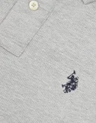 U.S. Polo Assn. тениска с яка за деца от памук сива USP2369