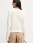 U.S. Polo Assn. жилетка дамска от памук CABLE KNIT бежова WUP0400