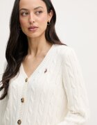 U.S. Polo Assn. жилетка дамска от памук CABLE KNIT бежова WUP0400