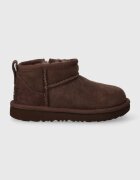 UGG апески за деца от велур CLASSIC ULTRA MINI кафяви 1130750T