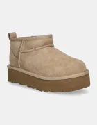 UGG апески за деца от велур CLASSIC ULTRA MINPLATFORM бежови 1157791K