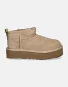 UGG апески за деца от велур CLASSIC ULTRA MINPLATFORM бежови 1157791K