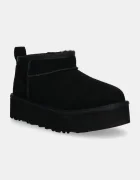 UGG апески за деца от велур CLASSIC ULTRA MINPLATFORM черни 1157791K