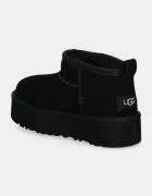 UGG апески за деца от велур CLASSIC ULTRA MINPLATFORM черни 1157791K