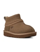UGG апрески зимни обувки за деца от велур CLASSIC ULTRA STRETCH CUFF кафяви 1157702T