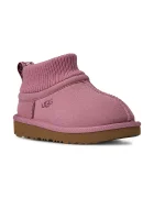 UGG апрески зимни обувки за деца от велур CLASSIC ULTRA STRETCH CUFF розови 1157702T