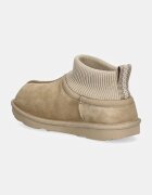 UGG апрески зимни обувки за деца от велур KIDS' CLASSIC ULTRA STRETCH CUFF бежови 1157702K