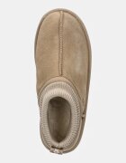 UGG апрески зимни обувки за деца от велур KIDS' CLASSIC ULTRA STRETCH CUFF бежови 1157702K