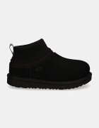 UGG апрески зимни обувки за деца от велур KIDS' CLASSIC ULTRA STRETCH CUFF черни 1157702K