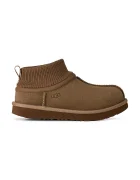UGG апрески зимни обувки за деца от велур KIDS' CLASSIC ULTRA STRETCH CUFF кафяви 1157702K