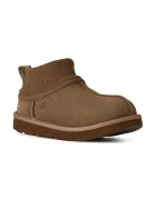 UGG апрески зимни обувки за деца от велур KIDS' CLASSIC ULTRA STRETCH CUFF кафяви 1157702K