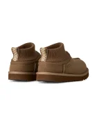 UGG апрески зимни обувки за деца от велур KIDS' CLASSIC ULTRA STRETCH CUFF кафяви 1157702K