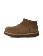UGG апрески зимни обувки за деца от велур KIDS' CLASSIC ULTRA STRETCH CUFF кафяви 1157702K