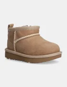 UGG Детски велурени апрески T CLASSIC ULTRA MINI в бежово