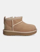UGG Детски велурени апрески T CLASSIC ULTRA MINI в бежово