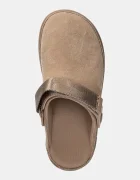 UGG Детски велурени чехли Goldenstar Clog в бежово с платформа 1138252-SAN