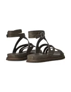 UGG Кожени сандали W Goldengaze Embossed Ankle Wrap в кафяво 1178570.DNSS