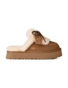UGG пантофи дамски от велур W Disquette Heritage кафяви 1180360.CHE