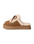 UGG пантофи дамски от велур W Disquette Heritage кафяви 1180360.CHE