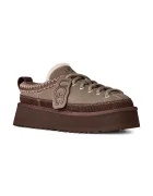 UGG пантофи дамски от велур W Heritage Lace-Up Slipper бежови 1180361.DDRG