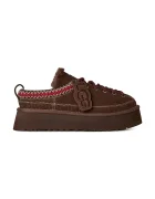 UGG пантофи дамски от велур W Heritage Lace-Up Slipper кафяви 1180361.BCDR