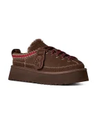 UGG пантофи дамски от велур W Heritage Lace-Up Slipper кафяви 1180361.BCDR