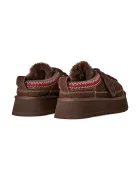 UGG пантофи дамски от велур W Heritage Lace-Up Slipper кафяви 1180361.BCDR