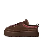UGG пантофи дамски от велур W Heritage Lace-Up Slipper кафяви 1180361.BCDR