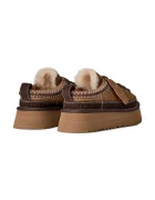 UGG пантофи дамски от велур W Heritage Lace-Up Slipper кафяви 1180361.CHE