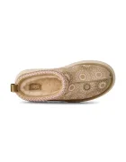 UGG пантофи дамски от велур W Tazz Sun Stitch бежови 1178193.MDSD