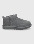 UGG Велурени апрески Classic Ultra Mini в сиво 1116109.GREY
