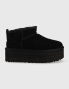 UGG Велурени апрески W Classic Ultra Mini Platform в черно 1135092.BLK