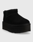 UGG Велурени апрески W Classic Ultra Mini Platform в черно 1135092.BLK