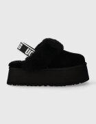 UGG Велурени чехли W FUNKETTE в черно 1113474 BLK