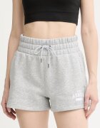 Under Armour къс панталон тип анцуг дамски с памук Icon сив с висока талия 6010982