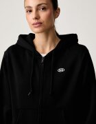 Under Armour суичър с цип дамски с памук Rival черен 6016556