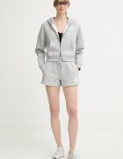 Under Armour суичър с цип и качулка дамски с памук Icon сив 6010978